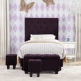 thumbnail image 1 of Picket House Furnishings Faye Upholstered Platform Bed with Ottoman Set, 1 of 11
