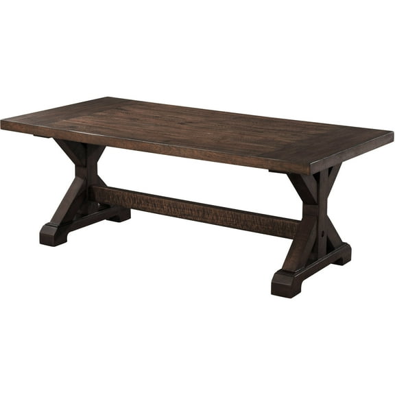 Picket House Furnishings Flynn Traditional Wooden Trestle Coffee Table, Walnut