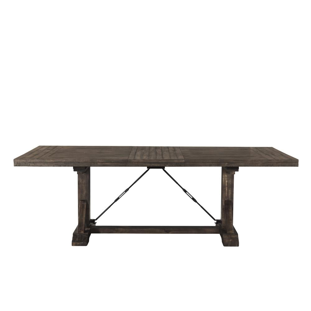 Rustic Chic Reclaimed Wood Extendable Dining Table in Walnut Brown