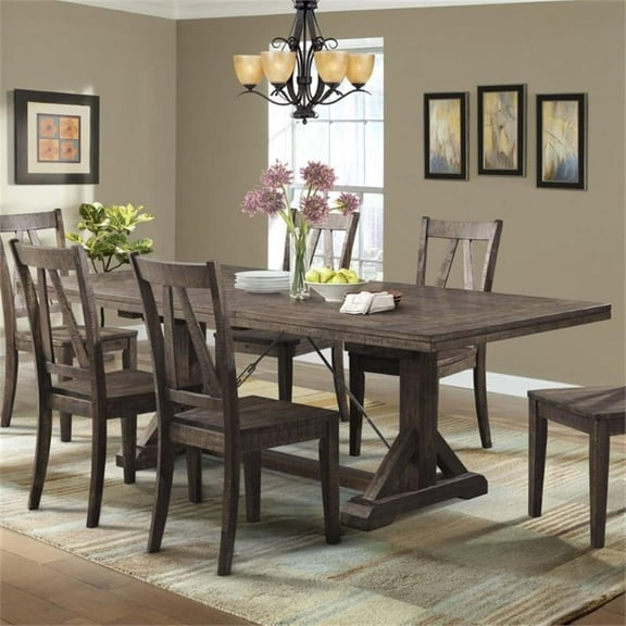 Picket House Furnishings Flynn Wood Dining Table in Walnut Chestnut