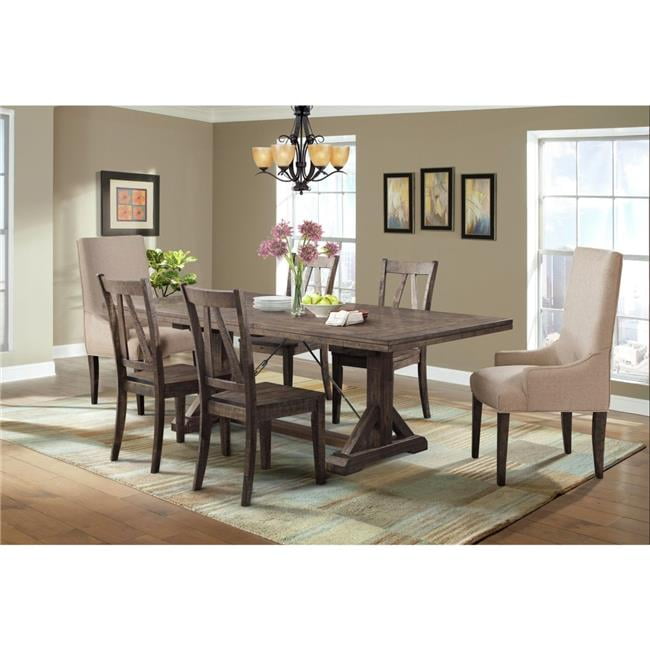 Rustic Chic Reclaimed Wood Extendable Dining Table in Walnut Brown