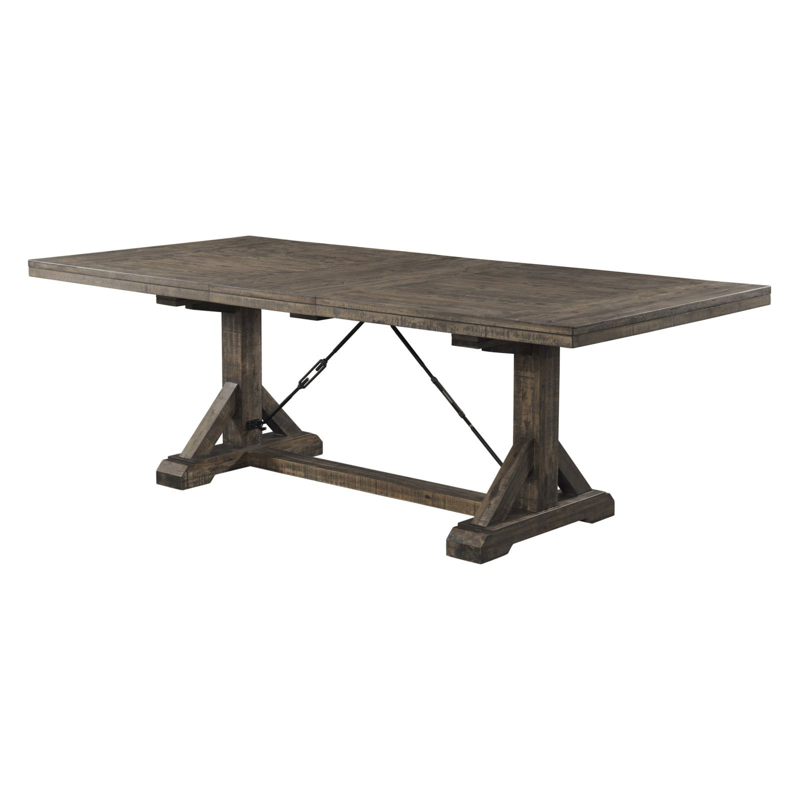 Rustic Chic Reclaimed Wood Extendable Dining Table in Walnut Brown
