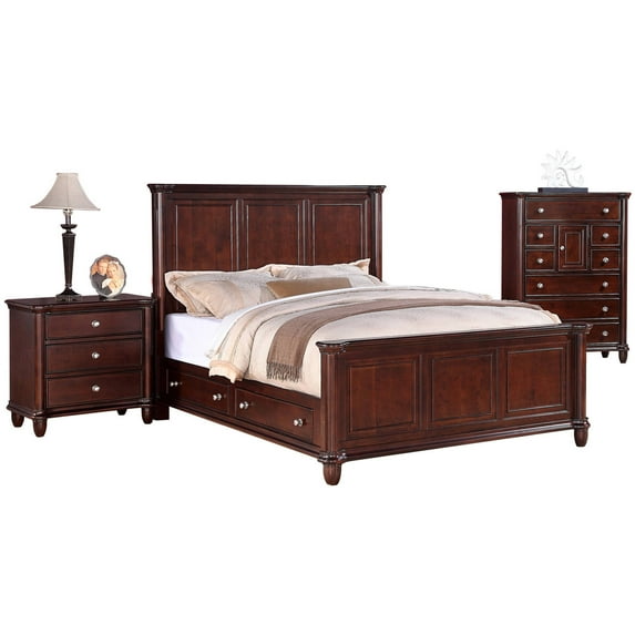 Picket House Furnishings Gavin Bedroom Set with Storage, Queen, 3 Piece Set