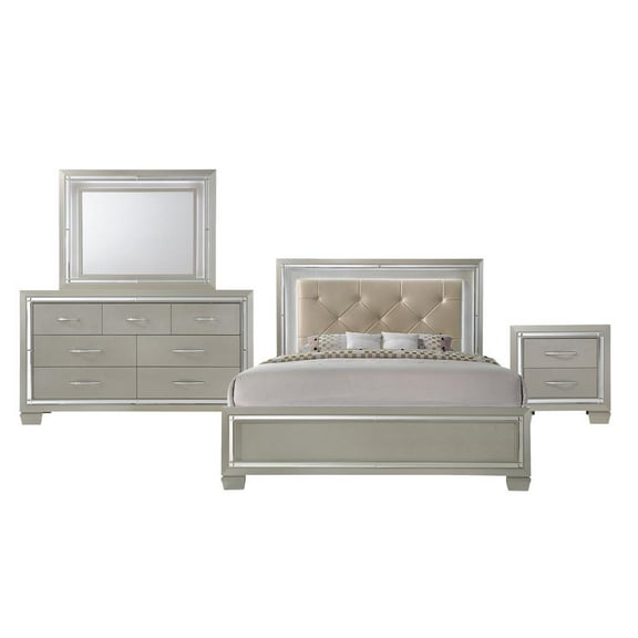Picket House Furnishings Glamour Queen Panel  4PC Bedroom Set