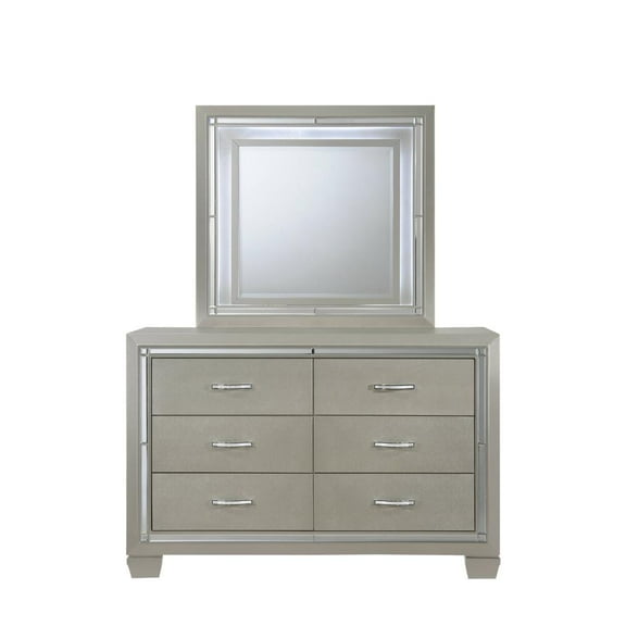 Picket House Furnishings Glamour Youth 6 Drawer Dresser in Champagne