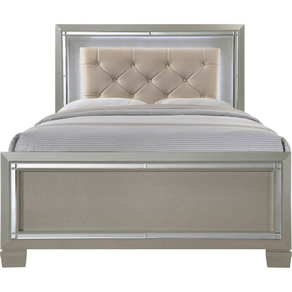 Picket House Furnishings Glamour Youth Full Platform Bed, Champagne
