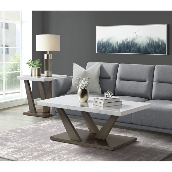 Picket House Furnishings Graham Square End Table in Gray