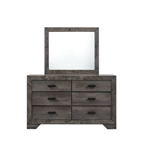 Picket House Furnishings Grayson Dresser & Mirror Set Grey Oak