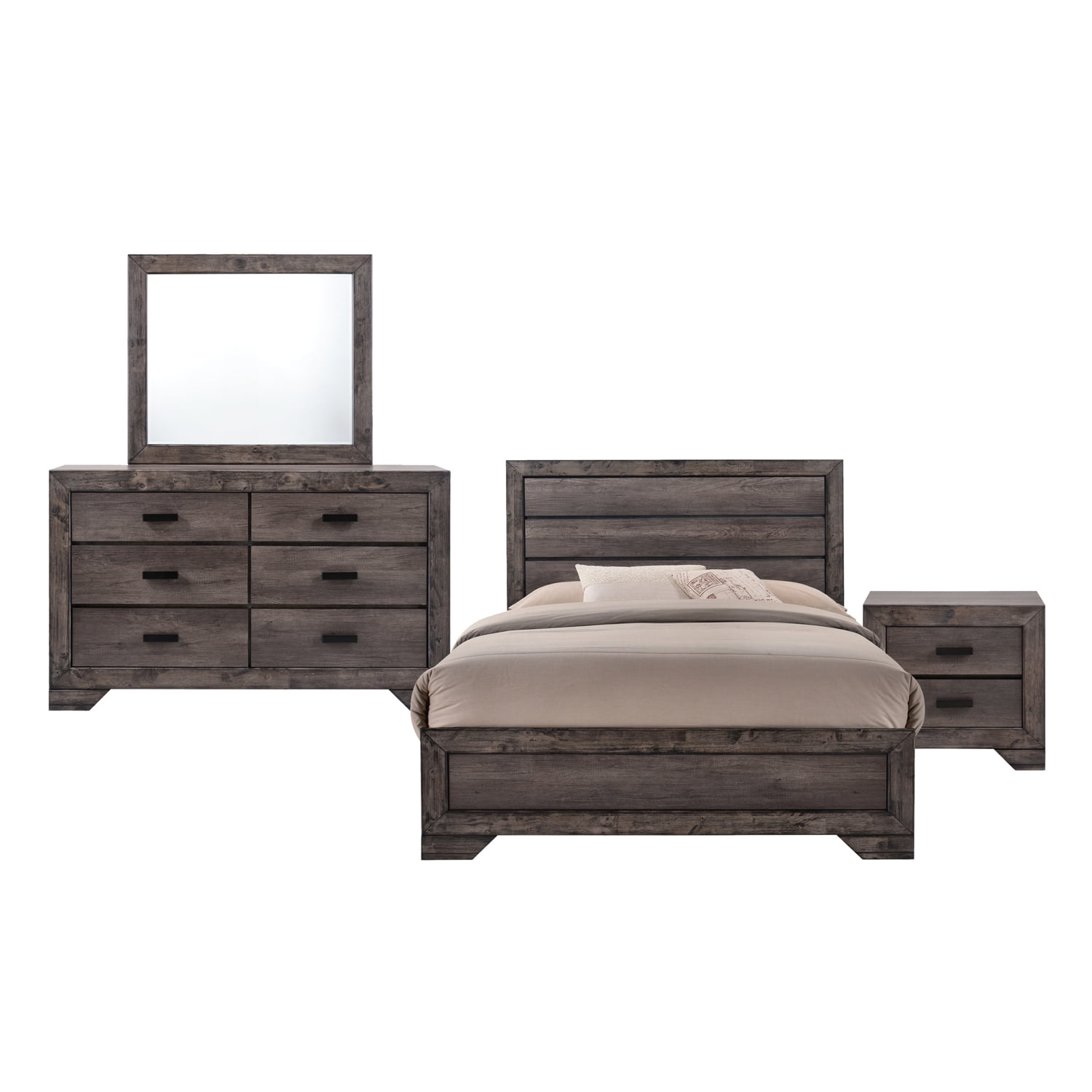 Picket House Furnishings Grayson Queen Panel 4pc Bedroom Set, Grey Oak
