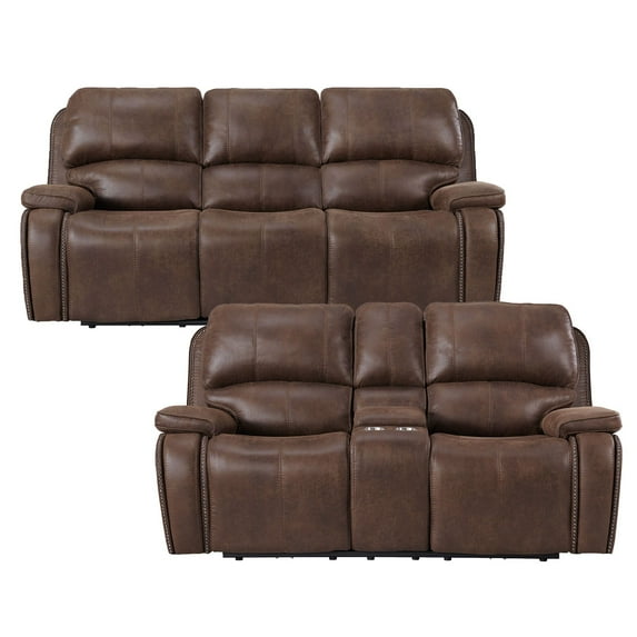 Picket House Furnishings Grover 2PC Living Room Set in Heritage Brown