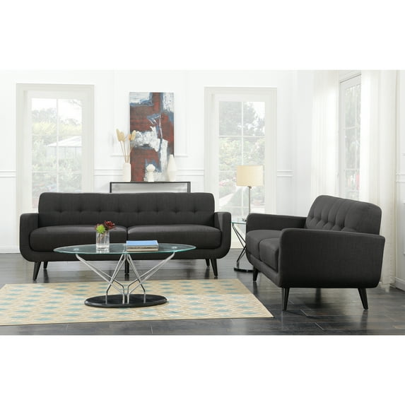 Picket House Furnishings Hailey 2 Piece Sofa Set in Charcoal