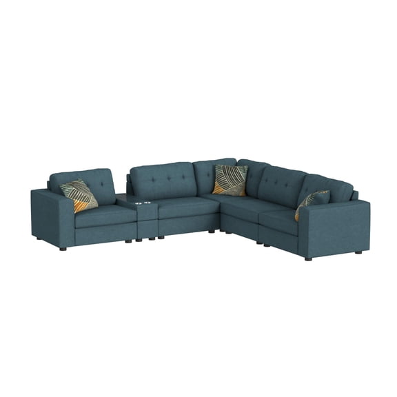 Harleigh 7PC Living Room Set in Palmer Plus Teal