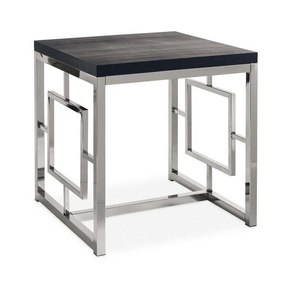 Picket House Furnishings Harper End Table in Dark Cappuccino/Chrome