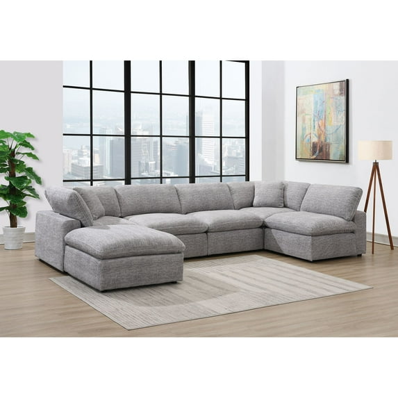 Picket House Furnishings Haven Modular 6PC Living Room Set in Zaftag Dove