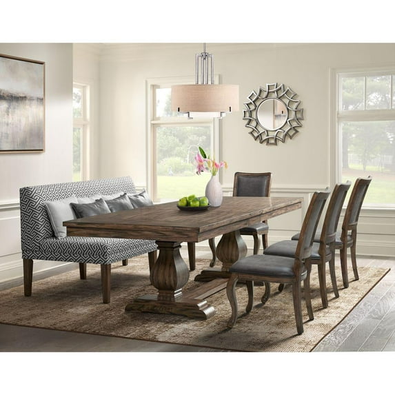 Picket House Furnishings Hayward 6 PC Dining Set -Table - Four Chairs and Settee