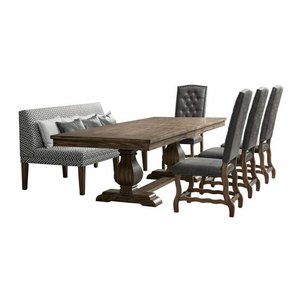 Picket House Furnishings Hayward 6 Piece Dining SetTable, Four Tufted