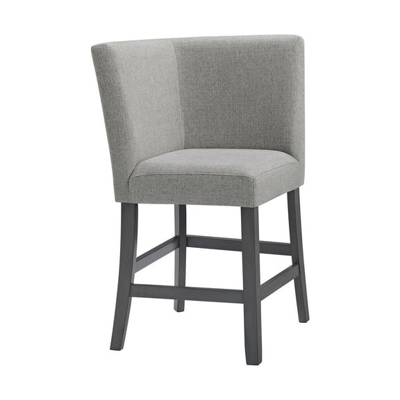 Picket House Furnishings Hester Counter Corner Bench - Upholstered Back in Grey