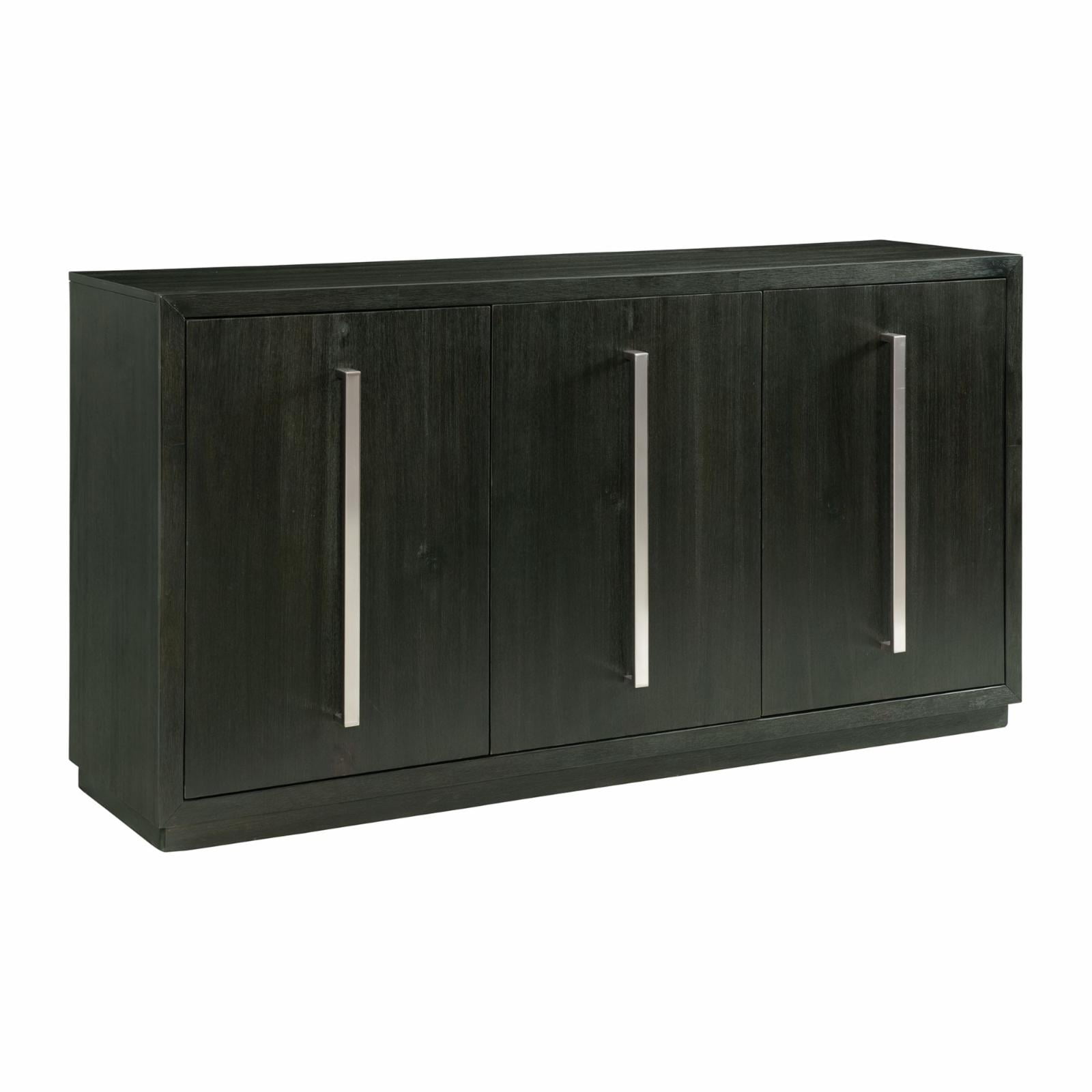 66'' Dark Gray Wood Grain Sideboard with Chrome Pulls