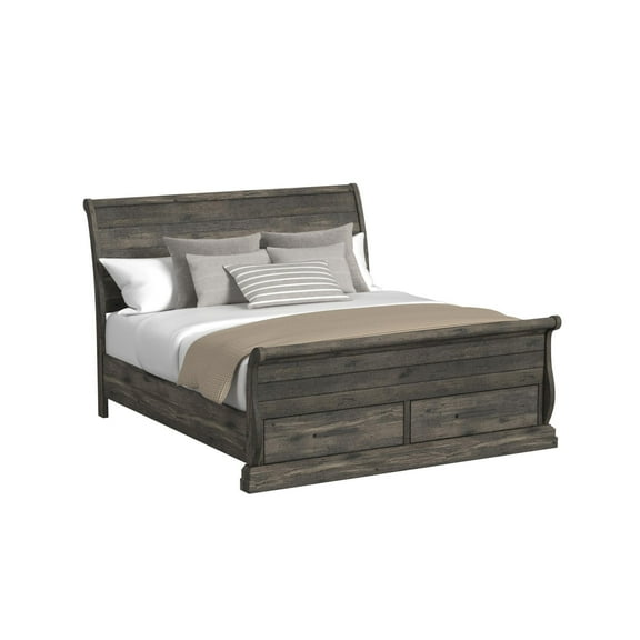 Hyde King Sleigh Storage Bed in Charcoal