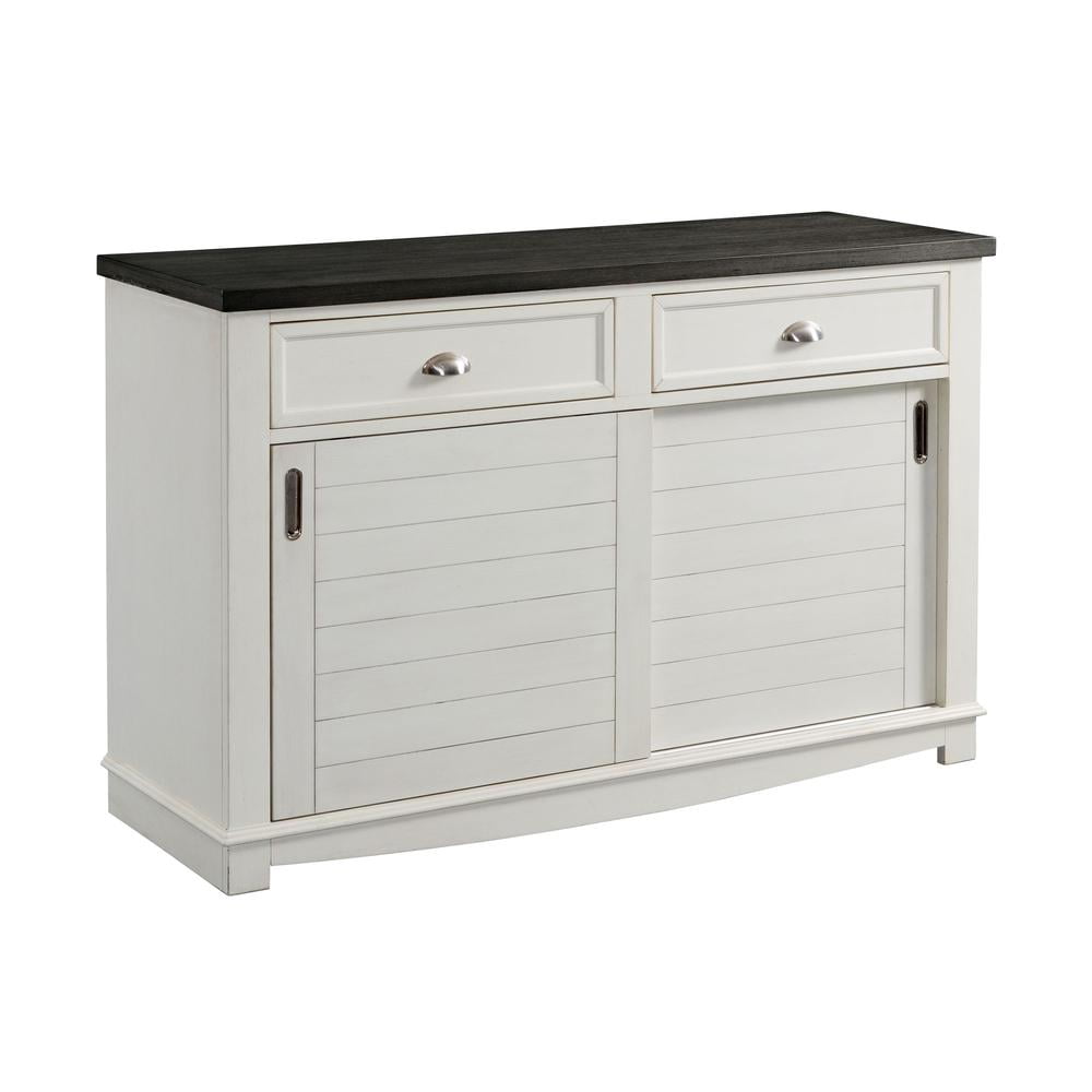 Jamison Rustic Gray and White Two-Tone Server with Drawers