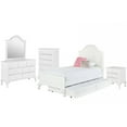 thumbnail image 1 of Picket House Furnishings Jenna Twin Panel with Trundle 5 Piece Wood Bedroom Set, White, 1 of 11