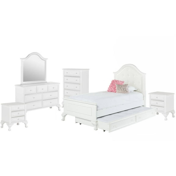 Picket House Furnishings Jenna Twin Panel with Trundle 6 Piece Bedroom Set