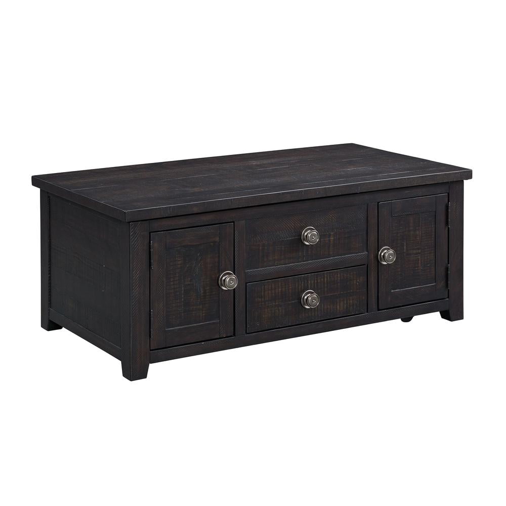 Transitional Espresso Rectangular Coffee Table with Lift-Top and Storage