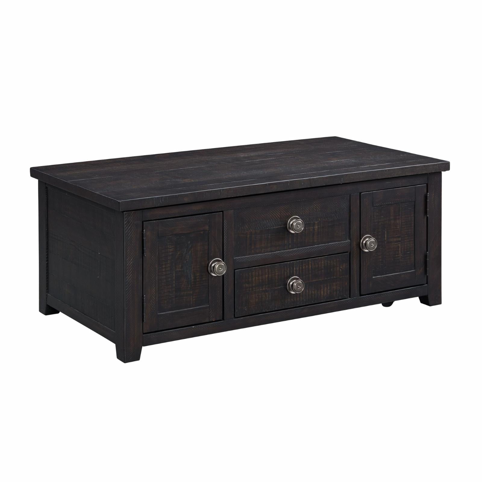 Transitional Espresso Rectangular Coffee Table with Lift-Top and Storage