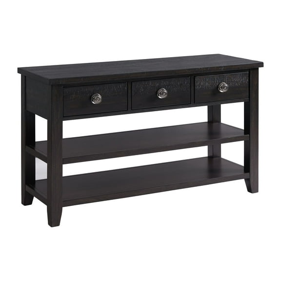 Picket House Furnishings Kahlil 3-Drawer Sofa Table in Espresso