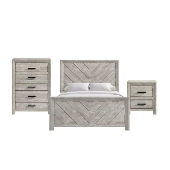 Picket House Furnishings Keely Full Panel 3PC Bedroom Set in White