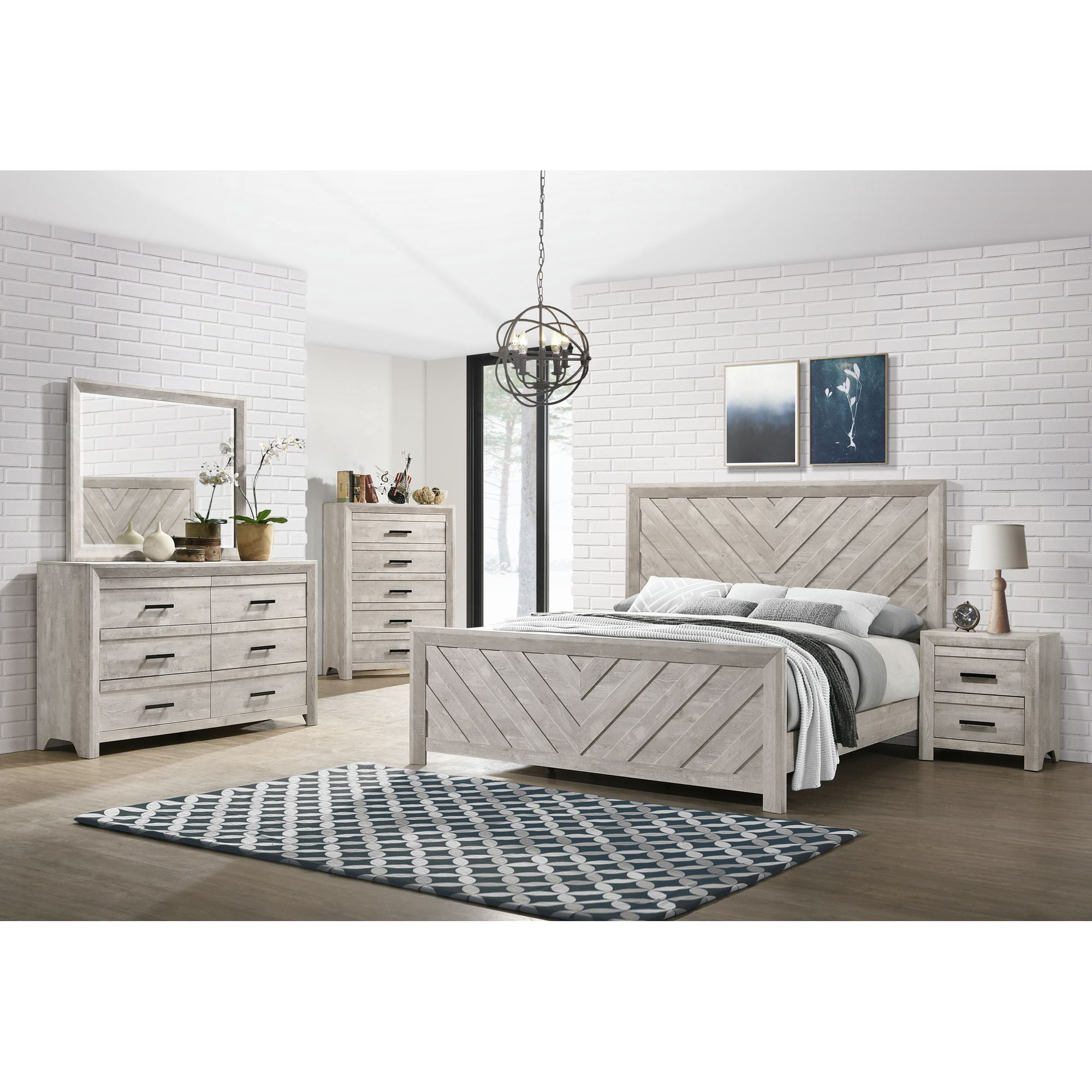 Picket House Furnishings Keely King Panel Bed in White