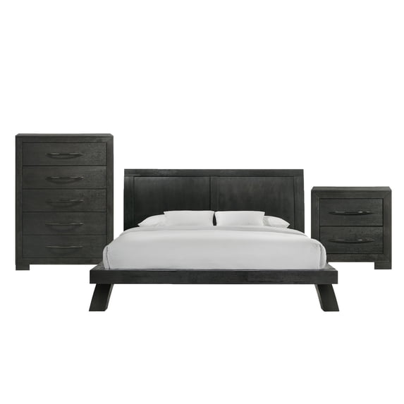 Picket House Furnishings Kenn King Panel 3PC Bedroom Set in Black