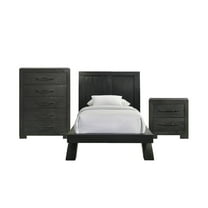 Picket House Furnishings Kenn Twin Panel 3PC Bedroom Set in Black