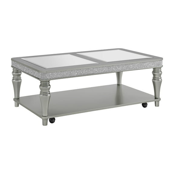 Picket House Furnishings Lavigne Coffee Table with Casters in Silver