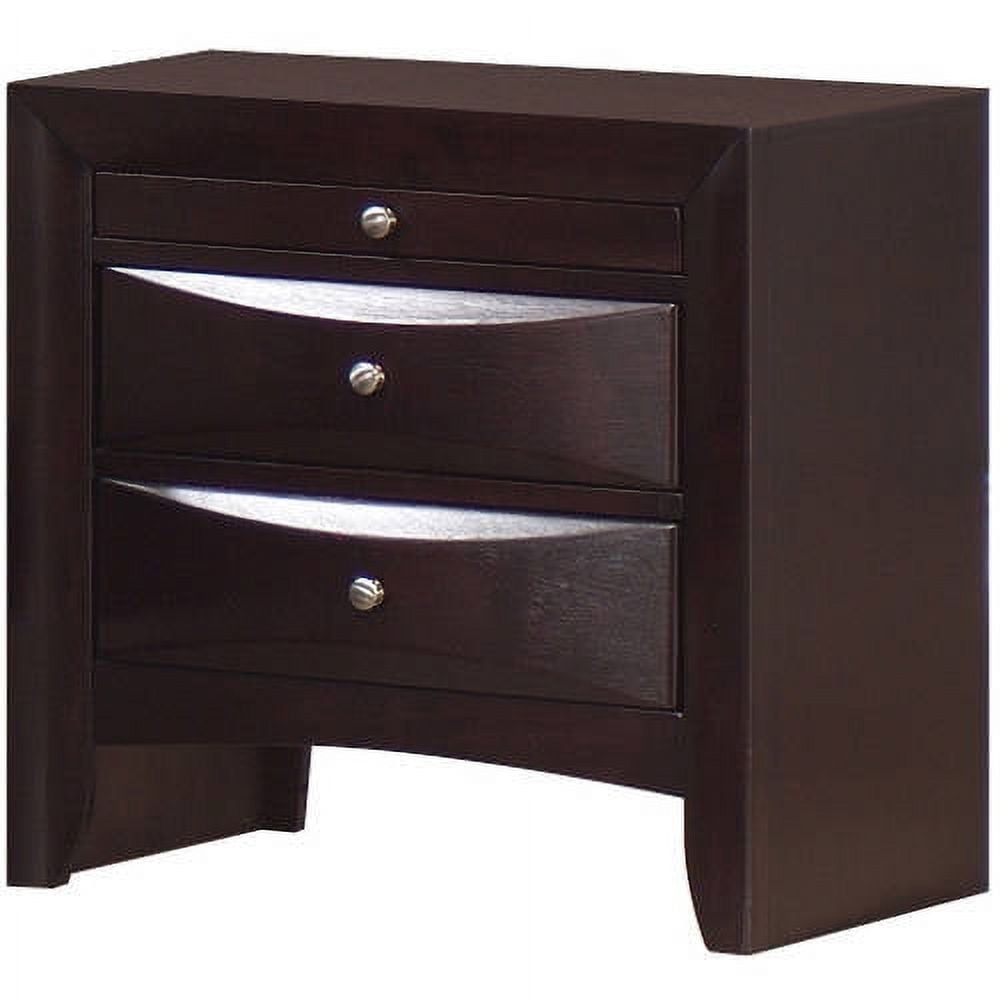 Transitional Mahogany 2-Drawer Nightstand in Rich Brown