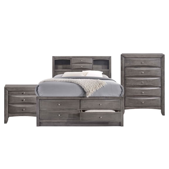Picket House Furnishings Madison Queen 3 Piece Bedroom Set in Gray