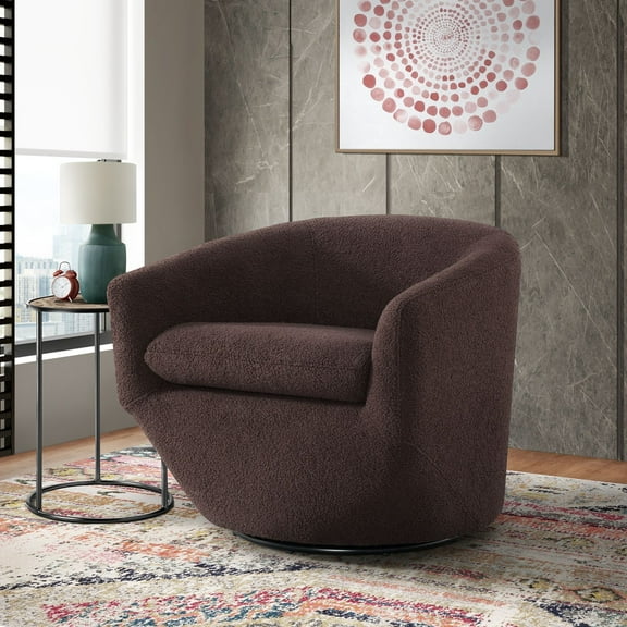 Picket House Furnishings Maison Swivel Chair in Feather Chocolate