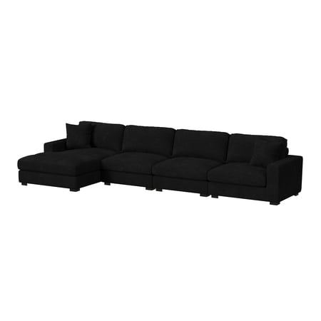 Mesa 4PC Sectional Set with LHF Chaise in Steno Black