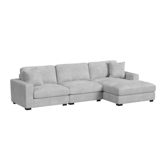 Picket House Furnishings Mesa Modular 3PC Sectional Set with RHF Chaise - Stone