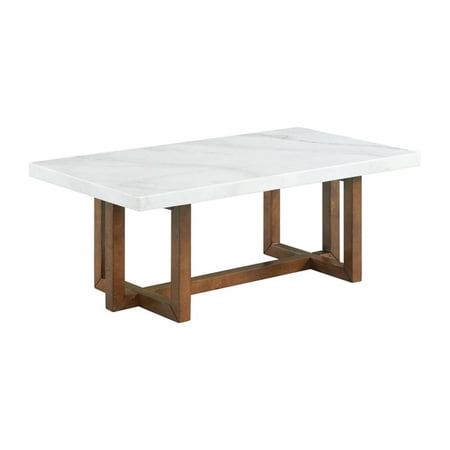 Picket House Furnishings Meyers Marble Rectangular Coffee Table in White