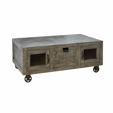 Picket House Furnishings Micah Rectangular Storage Coffee Table in Gray