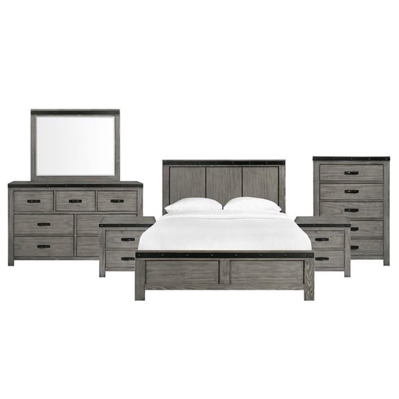 Picket House Furnishings Montauk King Panel 6PC Bedroom Set