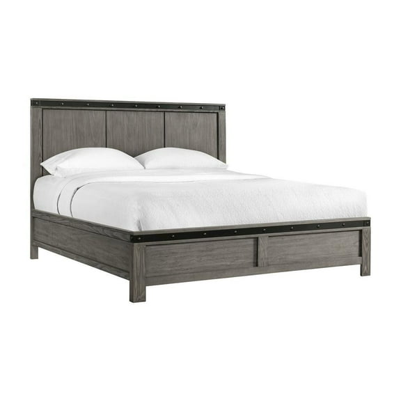 Picket House Furnishings Montauk King Panel Bed in Gray
