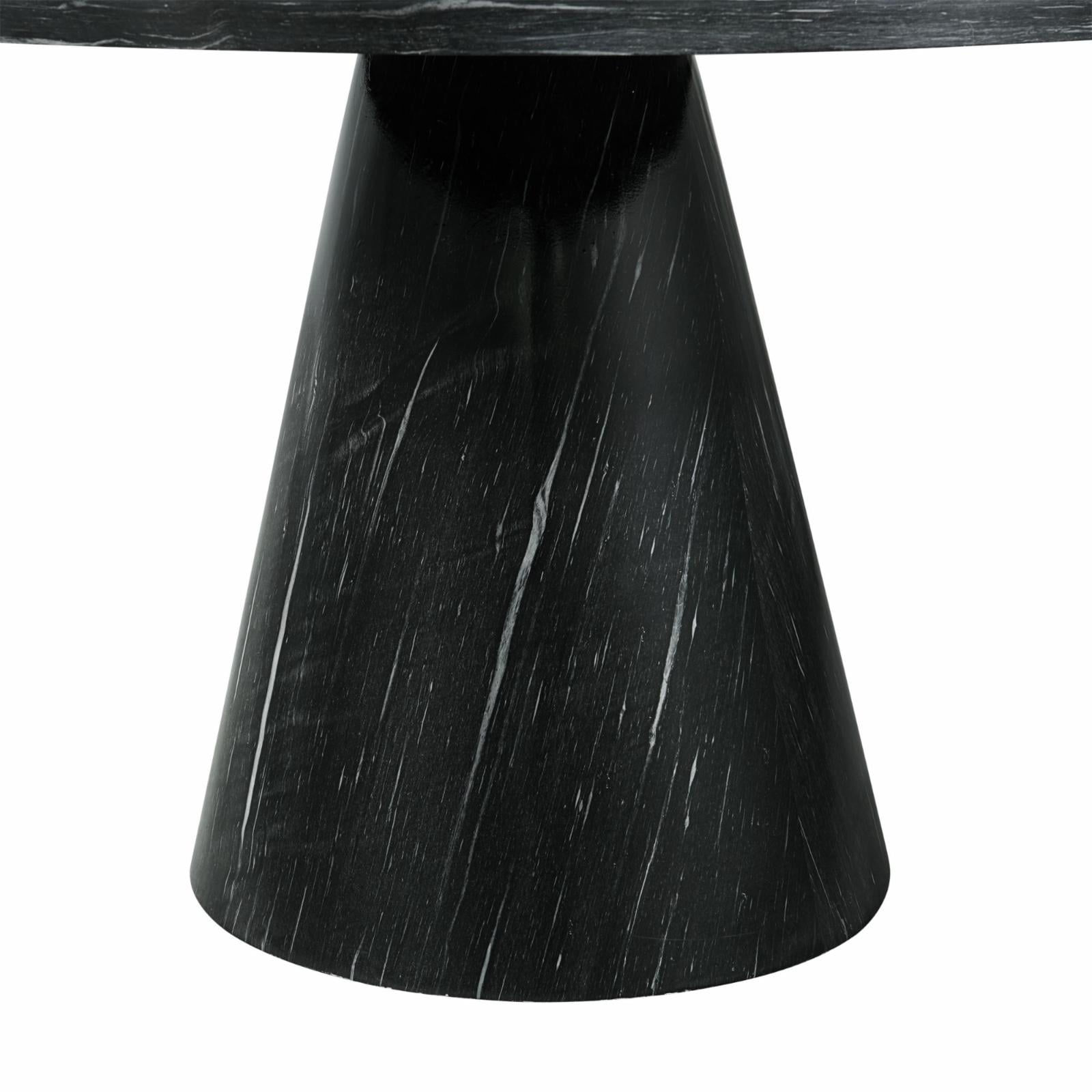 Odette 48" Round Black Marble Dining Table