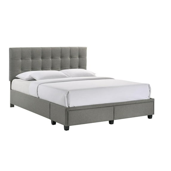 Picket House Furnishings Pasadena Queen Platform Storage Bed in Gray