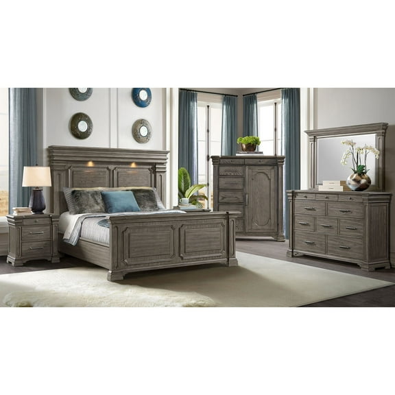Picket House Furnishings Paterson Wood 1-Door/7-Drawers Bedroom Chest in Gray