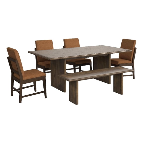 Picket House Furnishings Perth 6PC Standard Height Dining Set in Brown