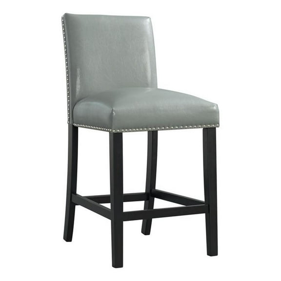 Picket House Furnishings Pia Faux Leather Counter Height Side Chair Set in Grey