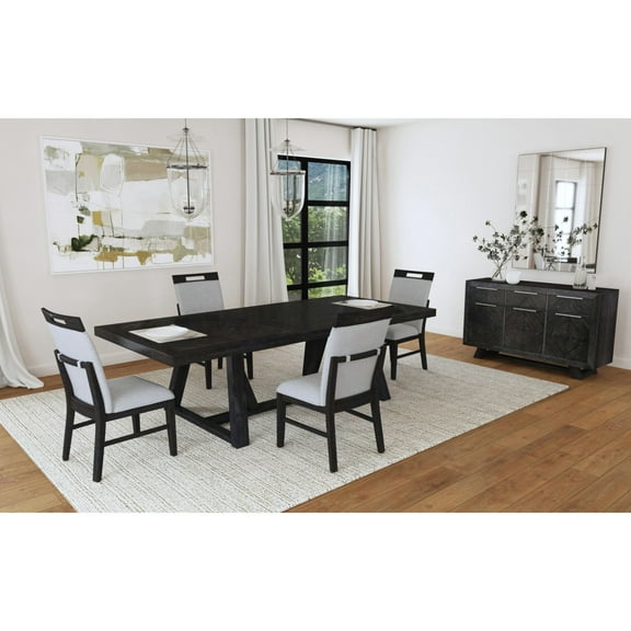 Picket House Furnishings Pinnacle Dining Table with 22" Leaf in Charcoal