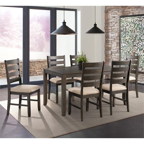Picket House Furnishings Powell 7PC Dining Set in Taupe/Walnut